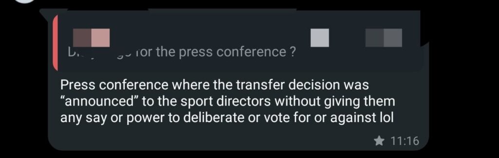 screenshots from the Seals Cup 2025 WhatsApp Group Chat